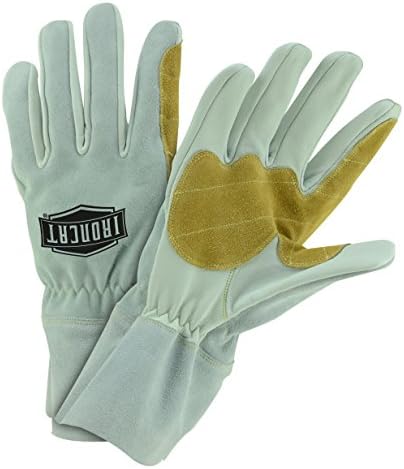 IRONCAT 9071 Premium Split Goatskin Leather Gloves – Gray/Tan, XX-Large, 18 in. MIG Welding Gloves w/ Keystone Thumb