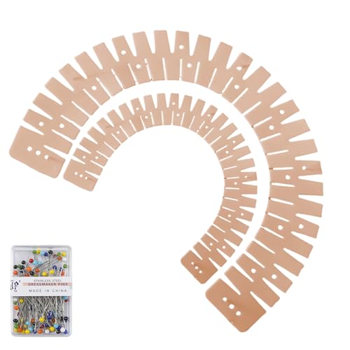 Set di 2 orli flessibili in silicone per progetti di cucito senza cuciture, righello resistente al calore con foro di misurazione antislip in silicone semming kit di attrezzi per artigianato