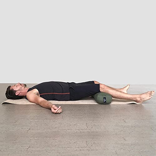 Hugger Mugger Junior Yoga Bolster - Blue - Narrower Profile, Very Firm, Great For Smaller Yogis, Heart-Opening Poses Or Under The Knees, Handmade In Usa #TOP3