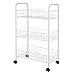 Basket à 3 niveaux chariot métal met en maille rouleau en maille en maille en métal chariot à rouler de service, utilitaire mobile utilitaire blanc épice fruit rangement de rangement de légumes for le