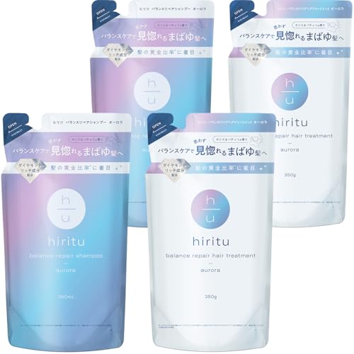 hiritu(�q���c) �l�ߑւ�4�Z�b�g �V�����v�[ �w�A�g���[�g�����g �I�[���� 350mL×4�� �J�V�X���p�`�����̍���