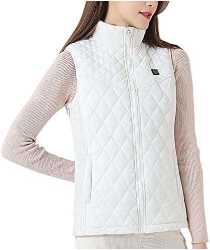 JURANMO Heated Vest Women Rechargeable Waterproof Heated Jacket Fleece Heated Vest Lightweight Electric Heating Jacket