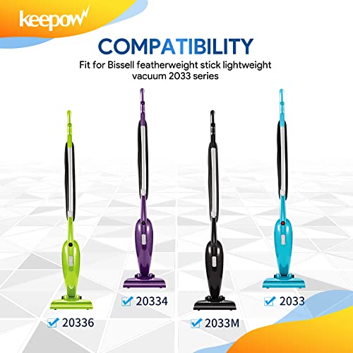 Keepow Featherweight Replacement Filters Compatible With Bissell Featherweight Stick Lightweight Bagless Vacuum 2033, 20331, 20333, 20336, 20339, 2033M (4-Pack) #TOP1