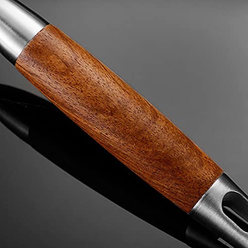 Najmechoy Fish Spatula Long Handle Stainless Steel Shovel Fried Fish Steak Cooking Tool Shovel Thick Wooden Handle Hollow Spatula Silver 7 Inch Wide Head #TOP6