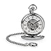 Produktbild Hermann Jäckle Ettlingen II Stilvolle und Elegante Taschenuhr mit skelettiertem Uhrwerk & Handaufzug I Mineralglas | Qualitätshandwerk inkl. Kette und Reiseetui