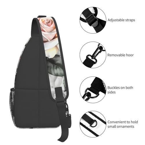 Morrales cruzados para pecho para mujer y hombre blanco floral miniatura 5