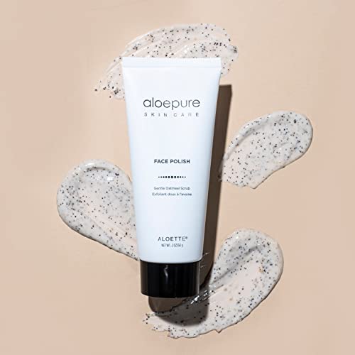 Aloette Face Polish Gentle Oatmeal Scrub, Deep Cleans Pores, Face Wash & Scrub, Aloe Vera & Shea Butter, Cruelty Free, 2 Oz #TOP3