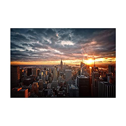 Kit Diamant Peinture 5D Lever de Soleil Carré Rond Broderie 70x140cm
