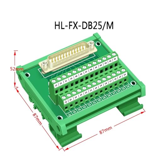 Module d'interface DB25 mâle pour rail DIN avec carte de dérivation D-Sub répartiteur - 2