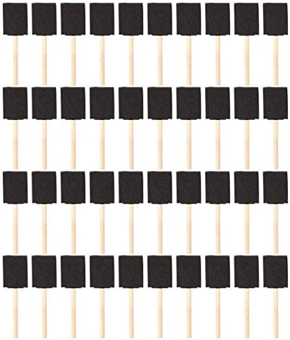 Hbaebdoo 2 inch Foam Sponge Wood Handle Paint Brush Set (Value Pack of 40) -, Durable and Great for Acrylics, Stains, Varnishes, Crafts, Art