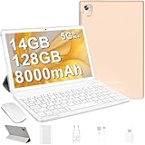 Tablette Android Tablette 10 Pouces avec Gemini AI Tablette Tactile avec 128Go ROM (TF/2To) Octa-Core 2.0 GHz丨 5G WiFi 6+Bluetooth 5.0丨8000mAh丨Caméra 5MP+8MP丨IPS FHD Écran | avec Clavier+Souris+Cas-Or