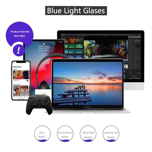 Image of Oversized Blue Light Blocker Glasses for Women Men Fashion Square Eyewear Computer Eyeglasses Non-Prescription (Black Yellow D3), MM