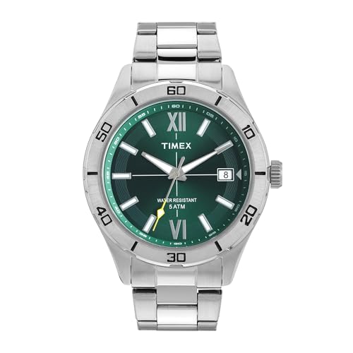 TIMEX Analog Watch for Men Available in Multicolor Dial & Silver Stainless Steel Bracelet Band - Water Resista