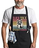 365RUSTIC Funny Dad Tax Aprons for Men, Raccoon BBQ Apron - Birthday, Father’s Day Grilling Gifts for Men, Dad, Husband