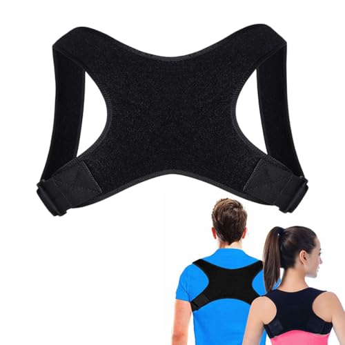 WUSJCOF 1PCS Corrector de Espalda, Postura para Hombre y Mujer, Prevención del Dolor, Recta Hombro, Cinturón de Soporte para la Espalda con Diseño Ergonómico y Materiales Transpirables (Negro)