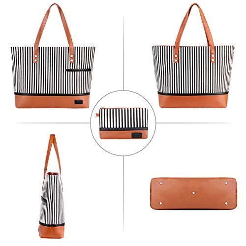 Laptop Tote Bag for Women Large Canvas Womens Briefcase Waterproof Computer Bag Work Bags for Women Fits 15.6 inch Laptop3
