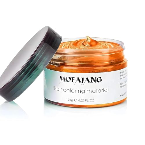 Temporary Hair Color Wax Orange 4.23 oz-Instant Hairstyle Cream Hair Pomades Hairstyle Wax for Party Cosplay Easy Cleaning