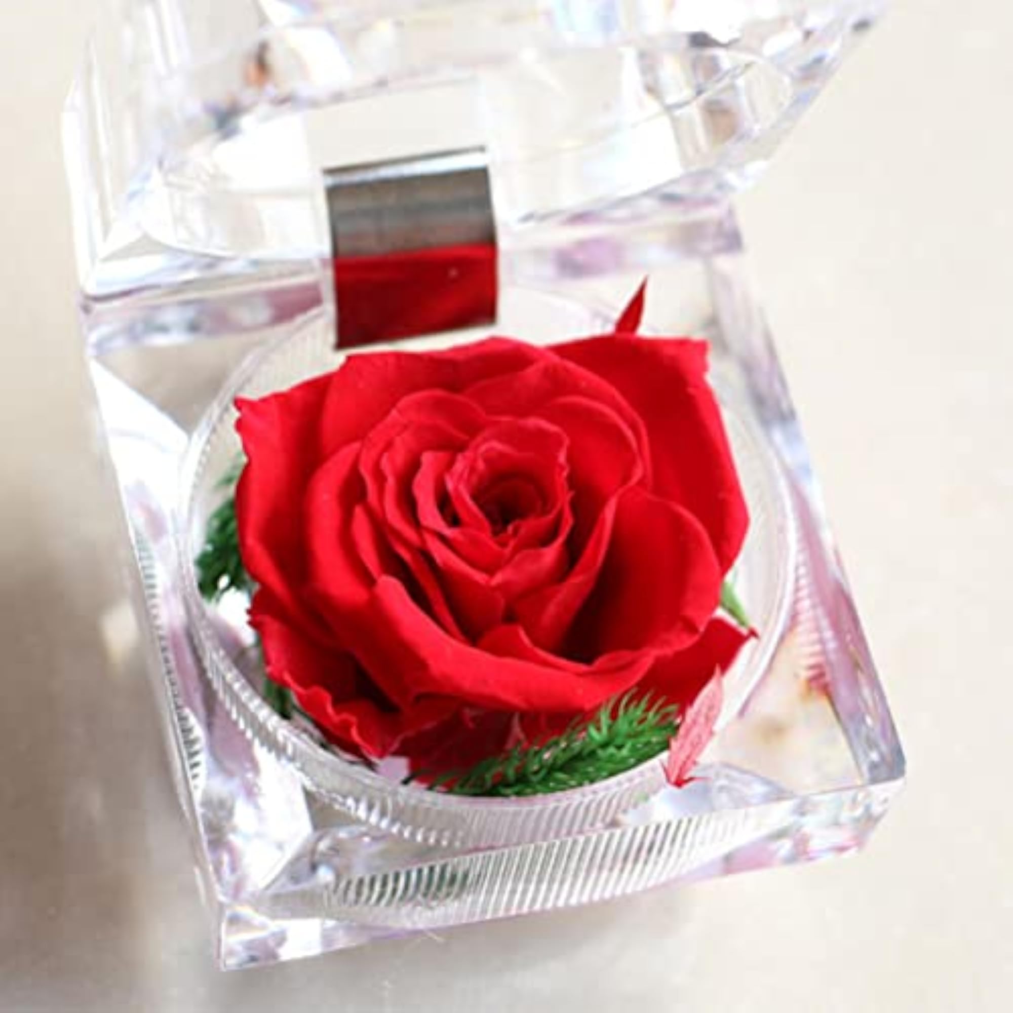 Preserved Flower Acrylic Gift Box Ring Case Gift