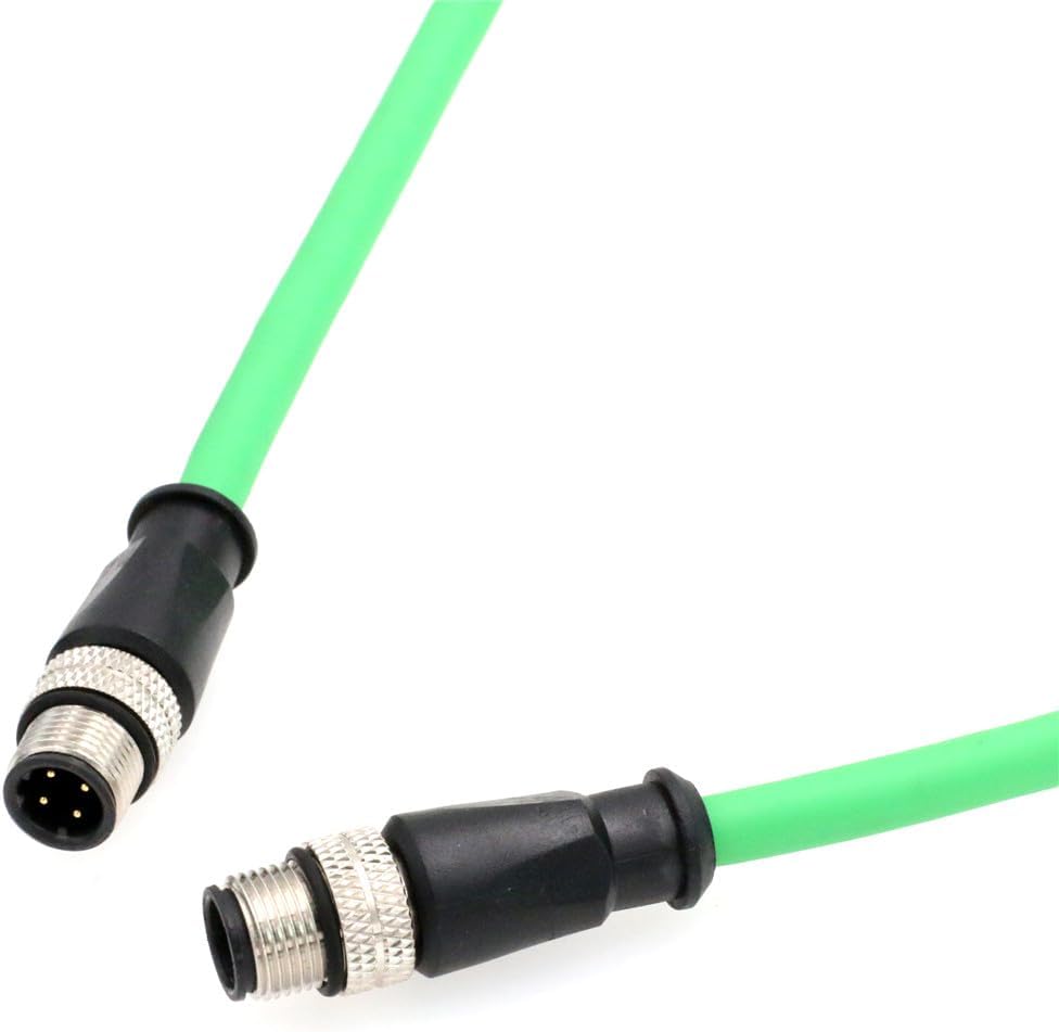 Ethernet Cable for Industrial Vision Camera Network Profinet Sensor, M12 4 Pin D Coded Male to M12 4 Pin D-Code Male Waterproof Shielded Flexible 7M