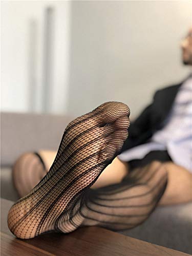 Goobester Men Sheer Formal Wear Suit Transparent Business Fishnet Tube Dress Socks2
