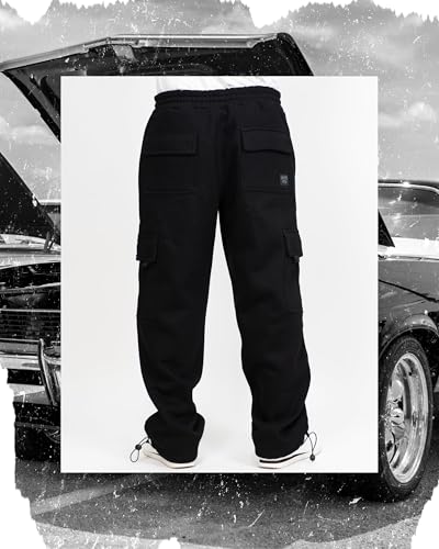 FB County Cargo Sweatpants - Loose Fit Cotton Polyester Heavyweight Fleece Cargo Sweatpants with Flap & Utility Pockets3