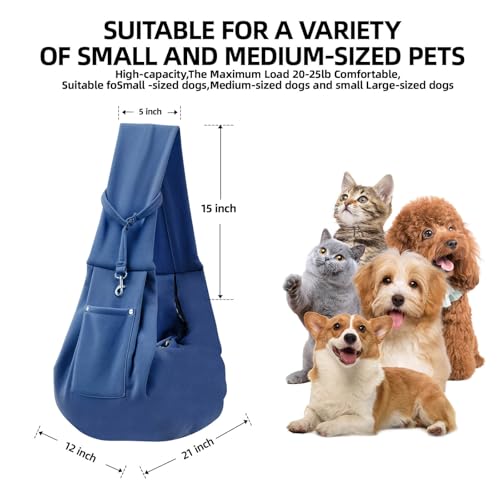 Image of Dog and Cats Carrier Sling, Puppy Small Pet Carrier with Storage Pocket