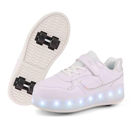 Tinecaco 16 Modes Kids Roller Skate Shoes with 4 Detachable Wheels, Sneakers for Boys Girls Birthday Thanksgiving Christmas Day