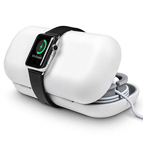 Twelve South TimePorter for Apple Watch, White | Apple Watch Accessory Travel case + Bedside Charging Stand