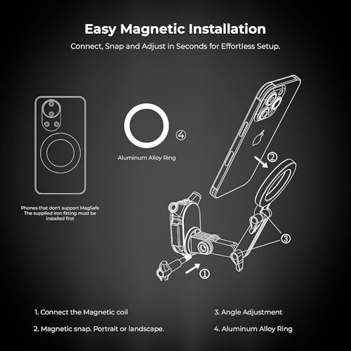 Image of Digitek (DNM 050) Silicon U-Shaped Neck Magnetic Mount for Phones & Action Cameras, Magnetic Grip, 360 Rotation, Horizontal /Vertical Shooting, MagSafe & Non-MagSafe Compatible, for Outdoor Vlogging