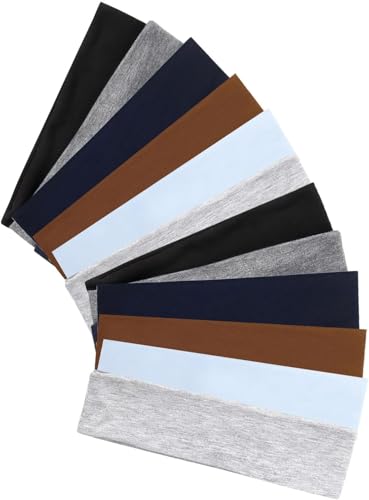 12PCS Headbands for Women Non Slip - Fashion Elastic Sports Hair Bands for Women’s Hair - Soft Cotton Cloth Stretchy Headbands for Girls for Yoga Workout Exercise Running Sports (12colors-2)