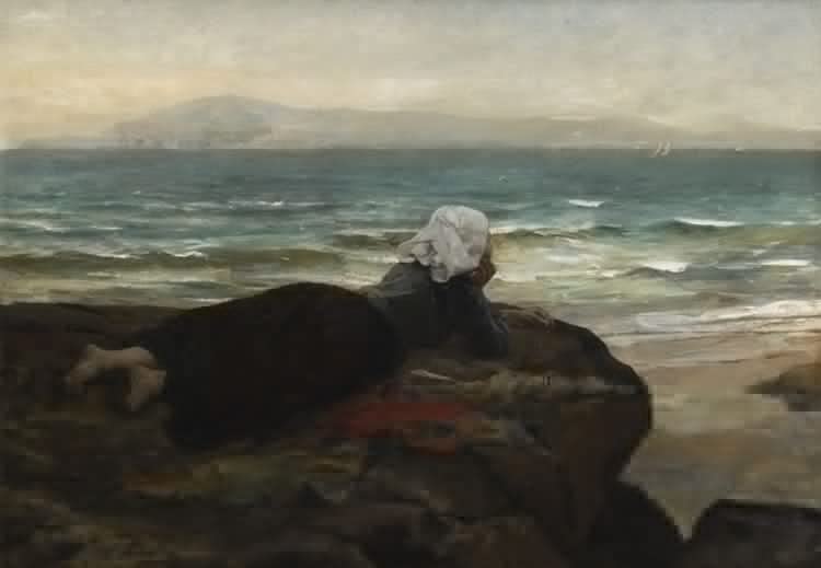 Tableau déco 60x90cm Le Cliff de Jules-Adolphe Breton, affiche impression d'art