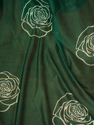 Image of Satrani Women's Chanderi Cotton Printed Ready To Wear One Minute Pre Pleated Readymade Saree with Unstitched Blouse Piece