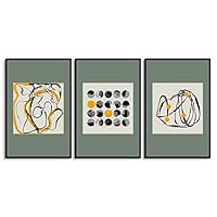 3 Piece Framed Canvas Wall Art Abstract Illustration Canvas Prints Home Artwork Decoration for Living Room,Bedroom - 16