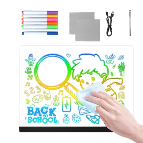 Escritura y dibujo reutilizables en tablero de notas LED para evitar gasto de papel