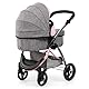 Bayer Design 17533AA Puppenwagen City Max mit Tasche, höhenverstellbar, schwenkbare Vorderräder, wandelbar als Jogger, integrierter Korb, Jeans-grau, Rosa