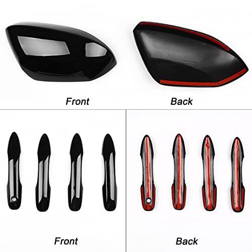 Sportuli Black Side Door Mirror Covers And Handle Caps Replace For 2020 2021 2022 2023 Toyota Corolla Accessories, Whitout Smart Key Holes #TOP2