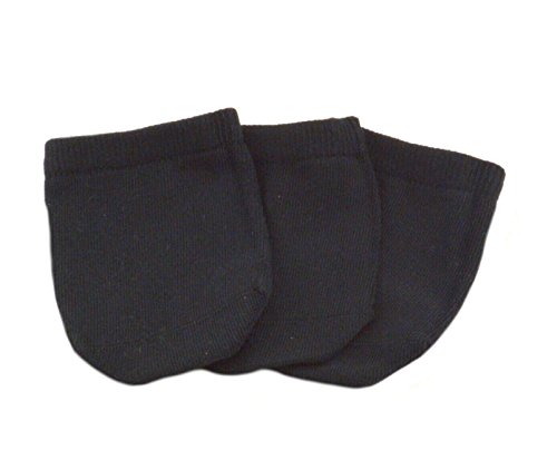 Womens Pedi-Pocket No Show Socks - Open Toe Liner Half Seamless Mule Socks - Black, Khaki & White Half Socks for Women
