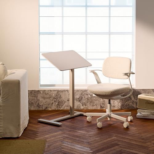 Image of TopJob AnyDesk Nest Pro Sit Standing Desk, Portable Folding Stand Desk with Hidden Wheels, Computer Workstations, Home Use, Couch Side Table, Bedside Table, Kitchen Prep Table, Cordless (Mist)