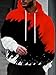 Kiptmug Men's Red & Black Graphic Hoodie - Cool Novelty Pullover Sweatshirt Fashion Pullover,Red Black White,L
