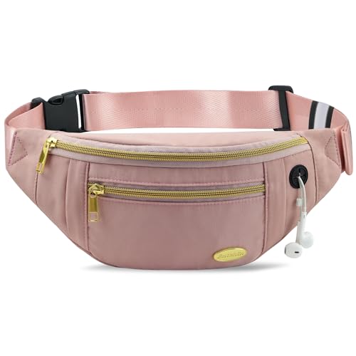 Entchin Fanny Pack for Women Men,Crossbody Belt Bag with Golden