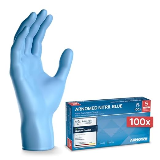 ARNOMED Nitril Einweghandschuhe S, puderfrei, latexfrei, 100 Stück/Box, Einmalhandschuhe, Blaue Nitrilhandschuhe, in Gr. S, M, L & XL verfügbar