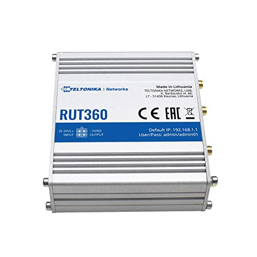 Image of Teltonika RUT360100100 Model RUT360 LTE Industrial Cellular Router; Only for use in USA; 4G /3G Frequencies; Ethernet Interfaces, WiFi and Cellular Module; Compatible with IoT and M2M Applications