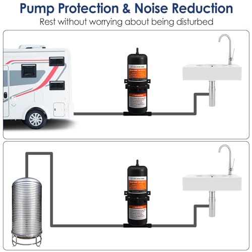Image of Pre-Pressurized RV Accumulator Tank 1L 125PSI with 1 /2 MNPT Port Fitting,Reduced Pump Cycling,Flow Control Inner Bladder,Suitable for RV, Boat, Travel Trailer, Caravan