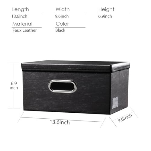PRANDOM Aufbewahrungsbox mit Deckel Kleiner,Schwarz(1-stück) 34x24x17cm – Ansicht 5