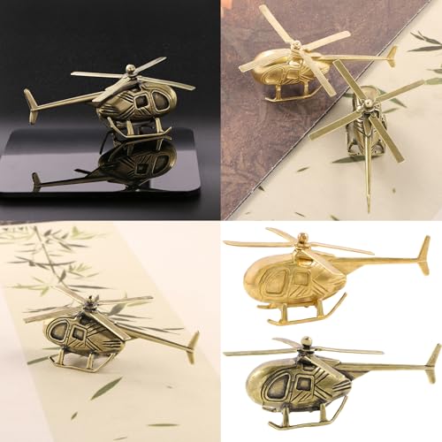 Helicóptero retro de latón antiguo XAGMODSHN para decorar despachos con estilo 3