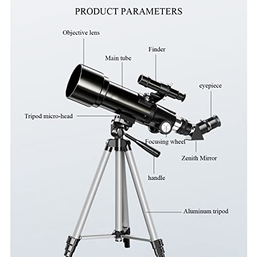 Telescopio refractor 70mm apertura 400mm focal 20x-500x miniatura 7