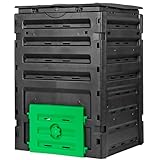 120 Gallon (450L) BPA Free Garden Compost Bin - Easy Assembly, Aerating Outdoor Compost Box for Fast Fertile Soil Creation