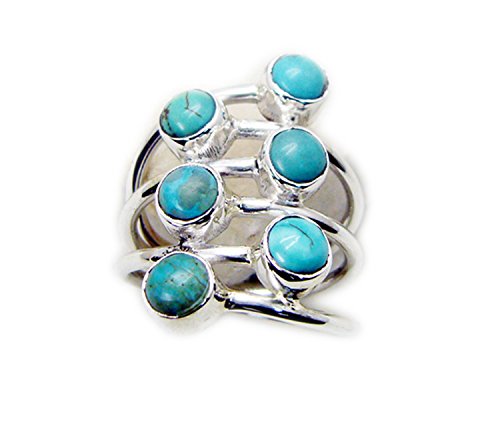 Bague en argent sterling 925 RIYO avec pierres naturelles éclatantes