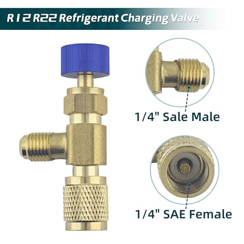 Válvula de carga refrigerante R12 R22 R410, juego 2 piezas miniatura 3