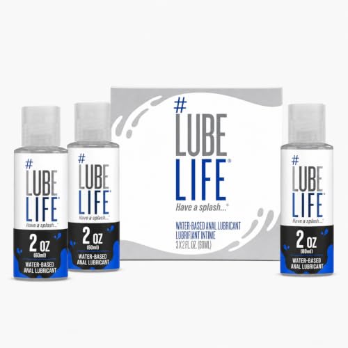 Image of LUBELIFE Water Based Anal Lube, Personal Lubricant Toy Safe, 3 x 2 fl oz | Regular anal lube gel for privacy, non-sticky water-based formula, toy and condom compatible, smooth confident glide